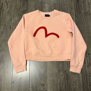 EVISU Pink crop crewneck